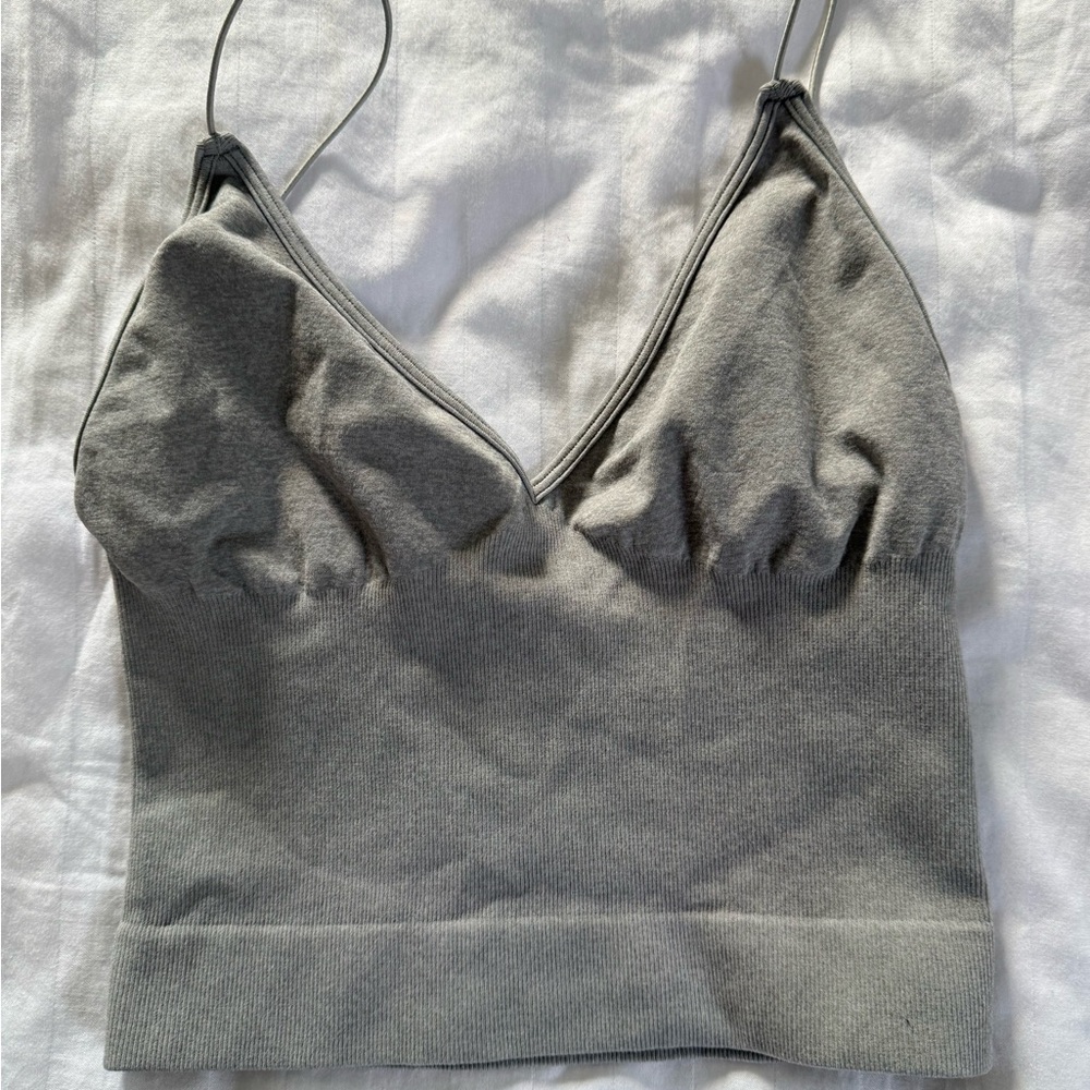 SOLD Intimately Free People Grey Ribbed Tank Top - Picture 2 of 5